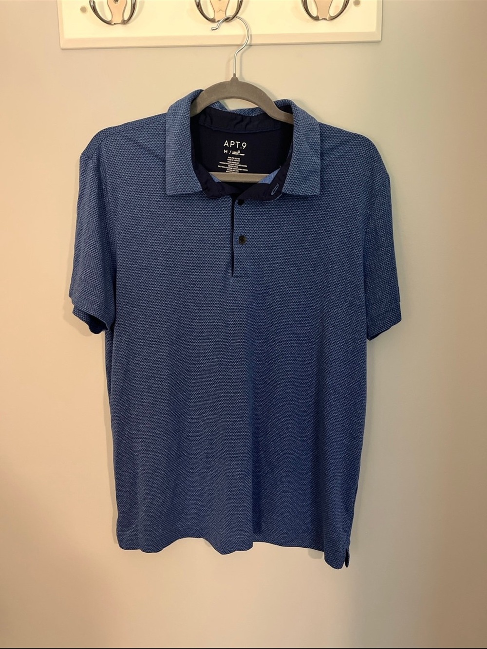 Apt. 9 Men's Textured Navy Blue Polo